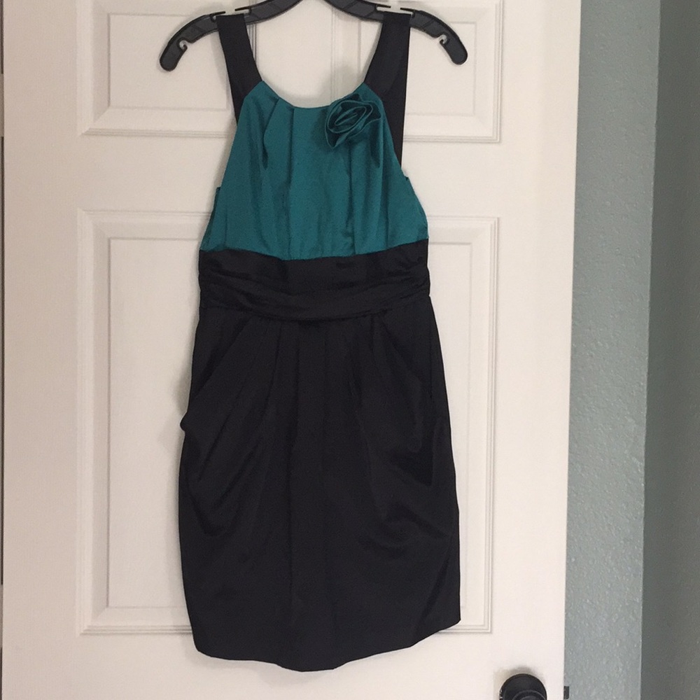 Black and teal dress